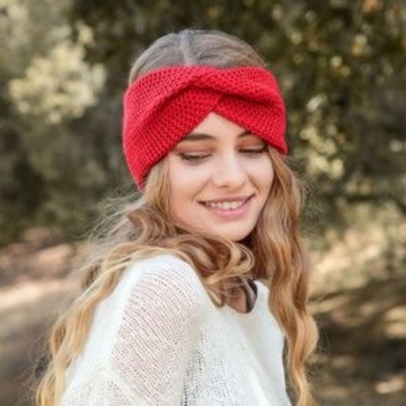 HOST PICK Red Headband knit NWT Twist Knot style - Picture 2 of 5